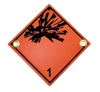 Gefahrenschild Klasse 1 explosiv mit Ösen