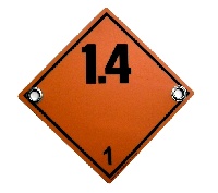 Gefahrenschild Klasse 1.4 explosiv, mit Ösen