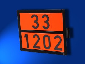 Einstofftafel für Tankfahrzeuge und Kesselwagen